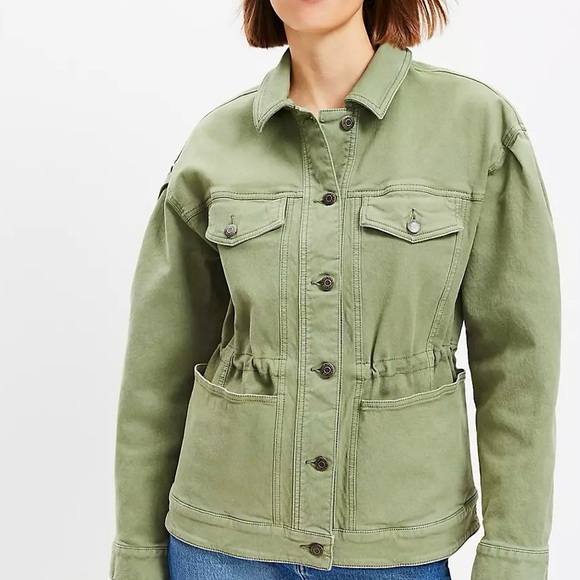 Puff Sleeve Drawstring Utility Jacket - Picture 2 of 5